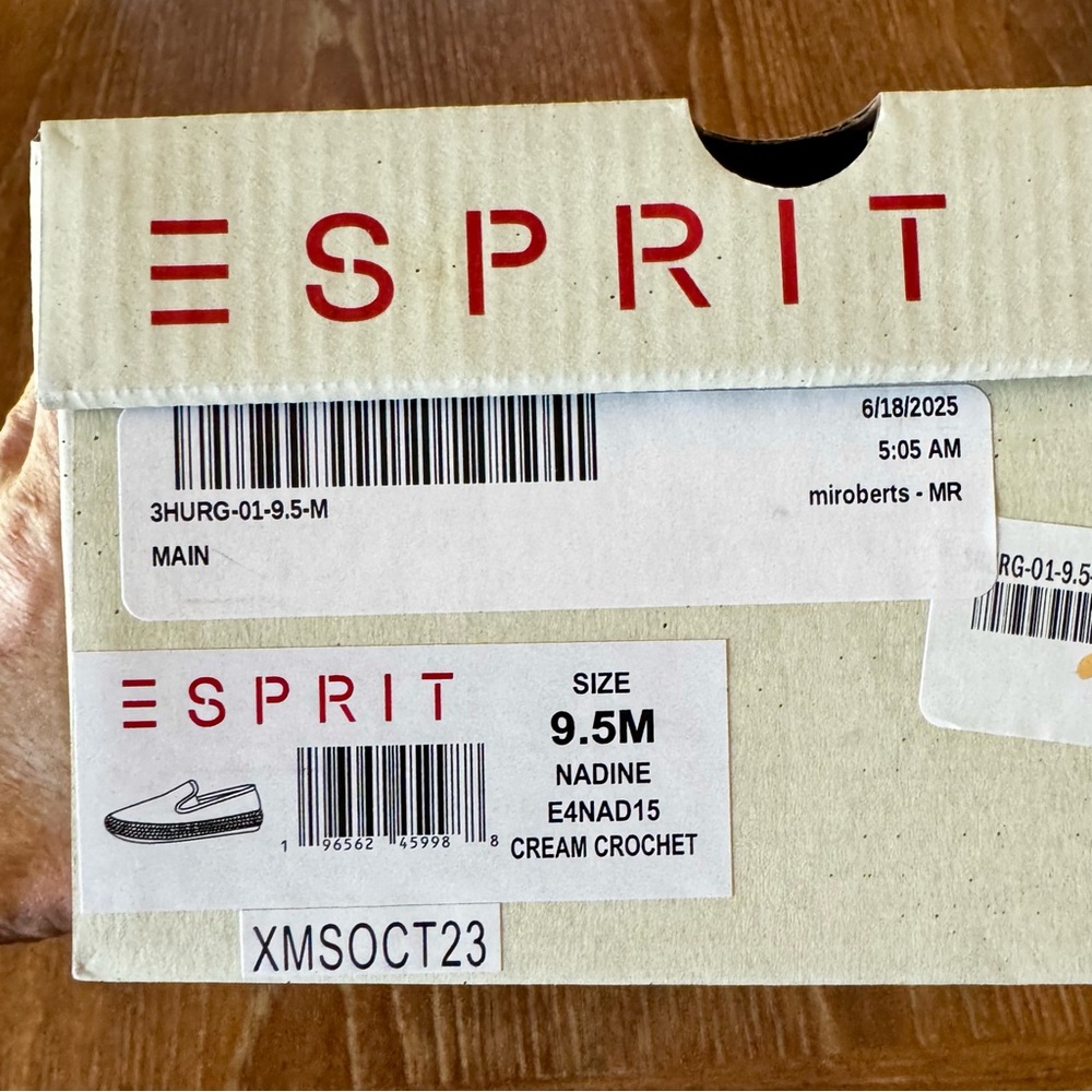 NIB cream Esprit Nadine slip on espadrille flats 9.5M - Picture 12 of 14